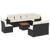 vidaXL Set de sof&aacute;s de jard&iacute;n 8 piezas y cojines rat&aacute;n sint&eacute;tico negro
