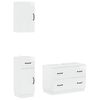 vidaXL Juego de armarios de ba&ntilde;o de 3 piezas HOORN Blanco Brillante