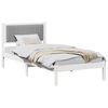 vidaXL Estructura de Cama con Cabecera Tapizada Gris Claro 90 x 200 cm