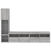 vidaXL Muebles TV pared con LED 4 pzas madera ingenier&iacute;a gris Sonoma