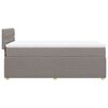 vidaXL Cama box spring con colch&oacute;n tela gris taupe 100x200 cm