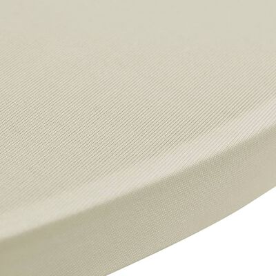 2 Manteles color crema ajustados para mesa de pie - 70 cm diámetro