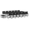 vidaXL Juego de comedor de jard&iacute;n 17 pzas con cojines textileno negro