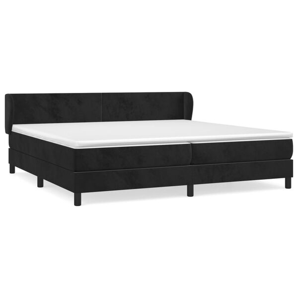 vidaXL Cama box spring con colch&oacute;n terciopelo negro 200x200 cm