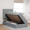 vidaXL Cama con almacenamiento y colch&oacute;n Gris Claro 90 x 190 cm