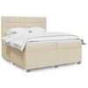vidaXL Cama box spring con colch&oacute;n tela color crema 200x200 cm