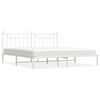 vidaXL Estructura cama sin colch&oacute;n con cabecero metal blanco 200x200cm