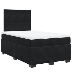 vidaXL Cama box spring con colch&oacute;n terciopelo negro 120x200 cm