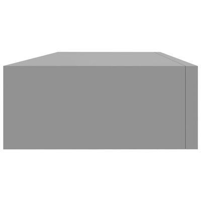 vidaXL Estante con cajón de pared MDF gris 60x23,5x10 cm