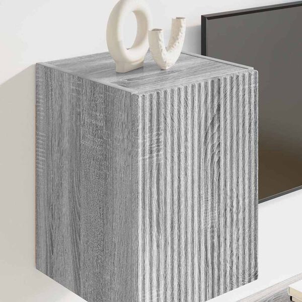 vidaXL Mueble de TV Montado en la Pared Gris Sonoma 30 x 31 x 40 cm