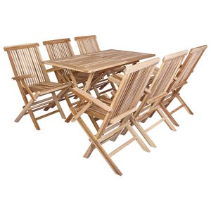 vidaXL Conjunto de Muebles de Jard&iacute;n 7 uds. Natural