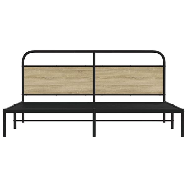 vidaXL Estructura de cama sin colchón metal roble Sonoma 183x213 cm