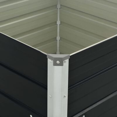 vidaXL Jardinera elevada acero galvanizado gris antracita 100x100x77cm