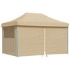 vidaXL Tienda de fiesta plegable Pop-Up con 4 paredes laterales beige