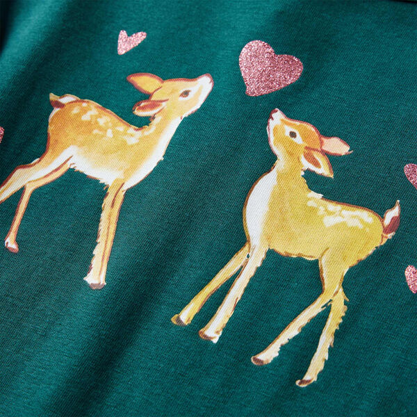 Camiseta infantil de manga larga verde oscuro 104