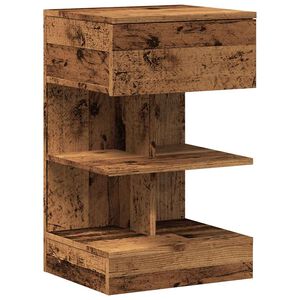 vidaXL Mesita de noche madera contrachapada madera antigua 40x35x65 cm