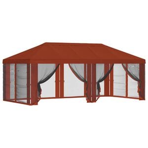vidaXL Funda de Gazebo con Paredes Laterales Terracota Poli&eacute;ster