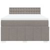 vidaXL Cama box spring con colch&oacute;n tela gris taupe 140x200 cm