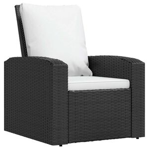 vidaXL Sill&oacute;n reclinable de jard&iacute;n con cojines rat&aacute;n sint&eacute;tico negro