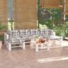 vidaXL Muebles de jard&iacute;n de palets 7 pzas y cojines madera de pino