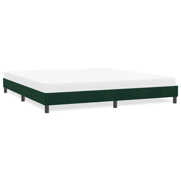 vidaXL Estructura cama sin colch&oacute;n terciopelo verde oscuro 180x220 cm