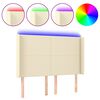 vidaXL Cabecero con LED cuero sint&eacute;tico color crema 147x16x118/128 cm
