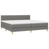 vidaXL Cama box spring con colch&oacute;n tela gris oscuro 200x200 cm