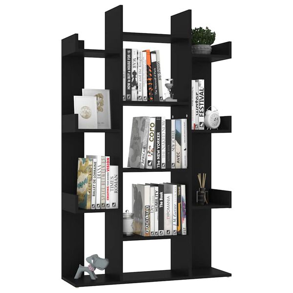 vidaXL Librería de madera contrachapada negro 86x25,5x140 cm