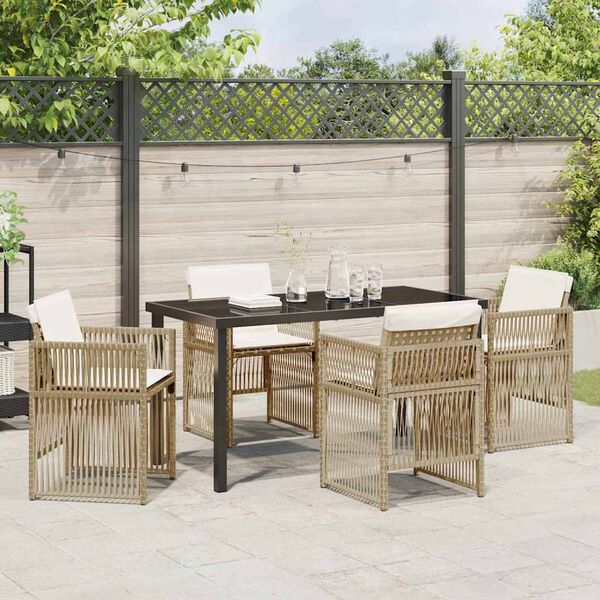 vidaXL Conjunto de Comedor de Jard&iacute;n 5 pcs Beige