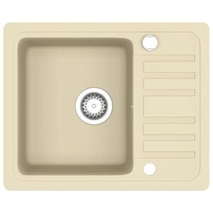 vidaXL Fregadero de cocina de granito con un seno beige