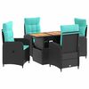 vidaXL Juego de comedor para exteriores 5 uds. rat&aacute;n sint&eacute;tico