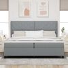 vidaXL Cama Box Spring LED con colch&oacute;n Gris Claro 200 x 200 cm tela