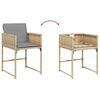 vidaXL Set comedor de jard&iacute;n 5 pzas con cojines rat&aacute;n sint&eacute;tico beige