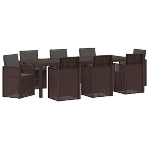 vidaXL Conjunto de Comedor de Jard&iacute;n 9 uds. Marr&oacute;n y Antracita PP