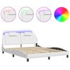 vidaXL Estructura de cama Viana con LED sin colch&oacute;n blanco 160x200 cm