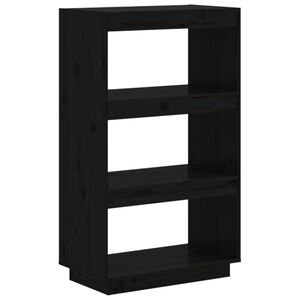 vidaXL Estanter&iacute;a/divisor de espacios madera pino negro 60x35x103 cm