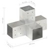 vidaXL Conectores de postes en X 4 uds metal galvanizado 81x81 mm