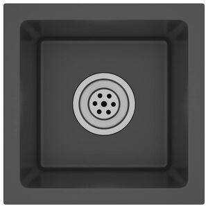 vidaXL Fregadero hecho a mano acero inoxidable negro