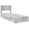 vidaXL Cama con almacenamiento con cabecera Gris Concreto 90 x 200 cm