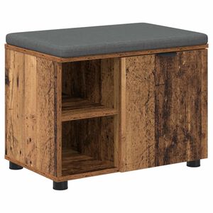 vidaXL Banco de entrada con coj&iacute;n Madera vieja 60 x 38 x 46 cm