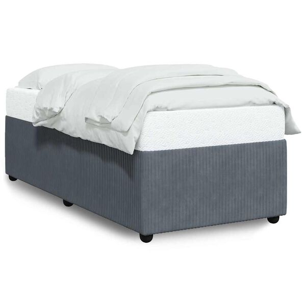vidaXL Estructura de cama sin colch&oacute;n terciopelo gris oscuro 100x200cm