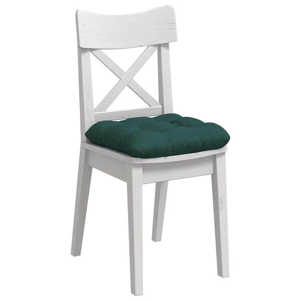 vidaXL Cojines para asiento 4 pcs Verde oscuro 40 x 40 x 12 cm tela