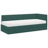 vidaXL Estructura de Cama Esquina con Colch&oacute;n 2 pcs Verde Terciopelo