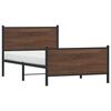 vidaXL Estructura de cama sin colch&oacute;n metal marr&oacute;n roble 107x203 cm