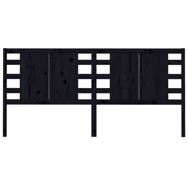 vidaXL Cabecero de cama madera maciza de pino negro 166x4x100 cm