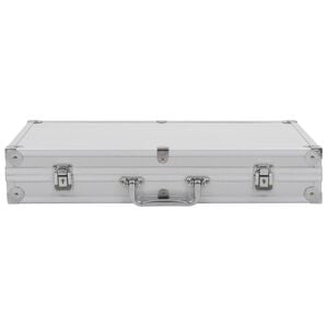 vidaXL Malet&iacute;n para armas de aluminio y ABS plateado
