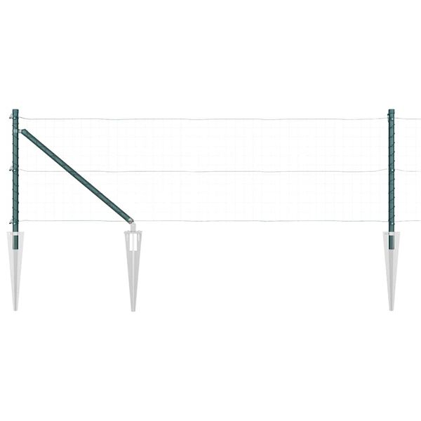 vidaXL Postes de cerca 7 pcs Verde Ø32mm 120 cm Acero galvanizado