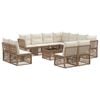 vidaXL Conjunto de sof&aacute;s de jard&iacute;n 12 pcs Beige rat&aacute;n sint&eacute;tico