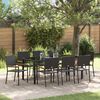 vidaXL Conjunto de Comedor de Jard&iacute;n 9 pcs Negro rat&aacute;n sint&eacute;tico