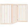 vidaXL Puerta para perros plegable de 3 paneles, 150 cm, madera de &aacute;lamo